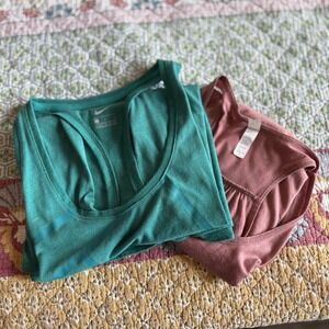 Nike Tennis Dri-FIT Racerback Tank Top L + Bella Canvas Bobcat Rainbow Tank L